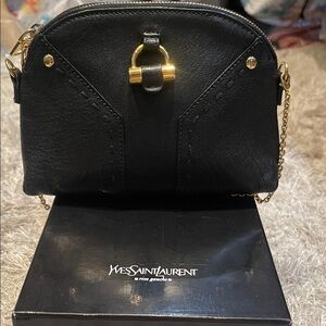 Yves Saint Laurent Black Mini Bag with Gold Chain